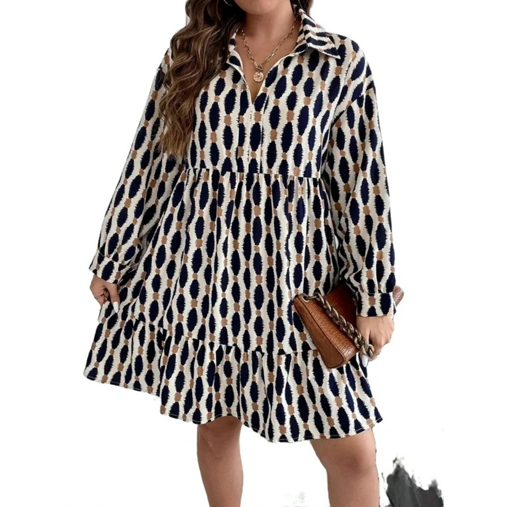 Long sleeve multicolor dress